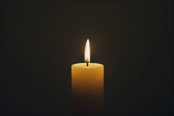 Lit Yellow Candle