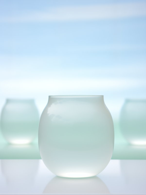 Serene Translucence: Pastel Glassware Trio