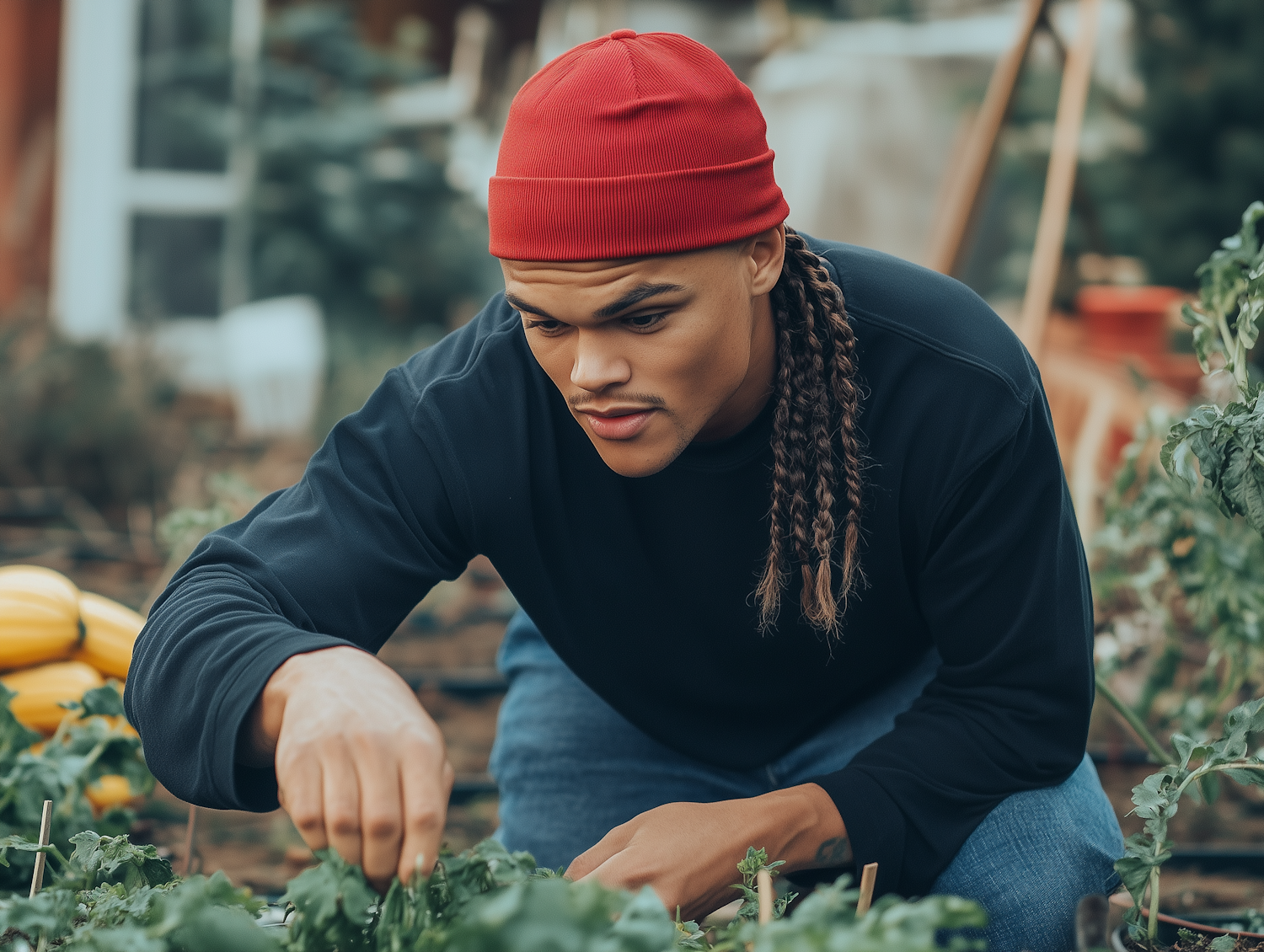 Young Man Gardening