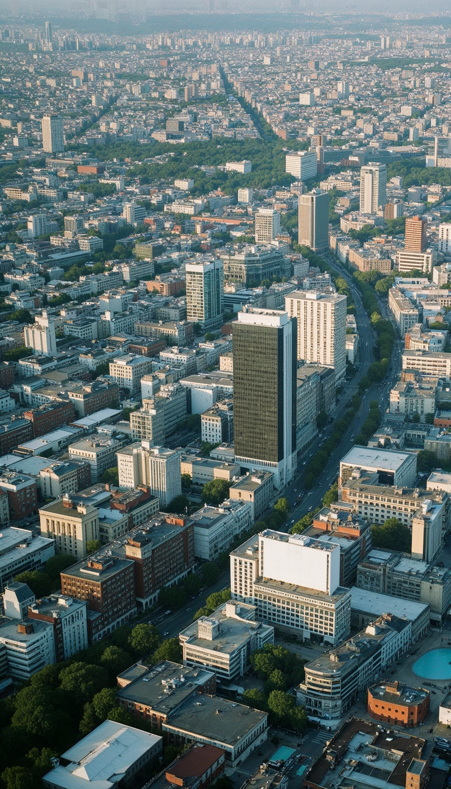 Aerial View of Bustling Urban Landscape