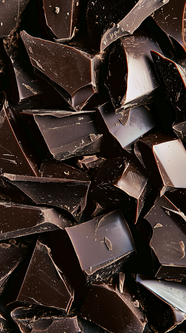 Close-up of Dark Chocolate Pieces