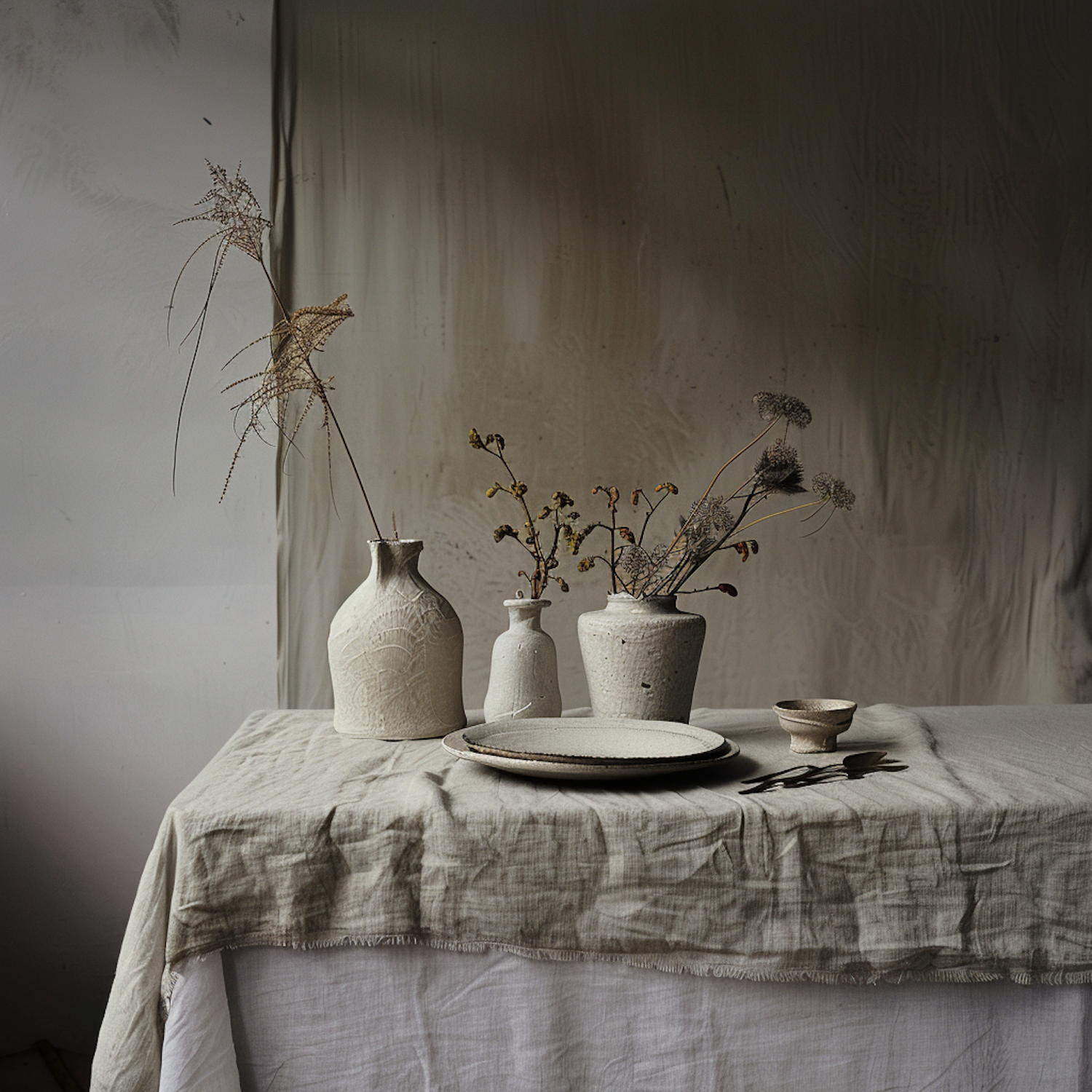 Serene Still Life with Ceramic Vases