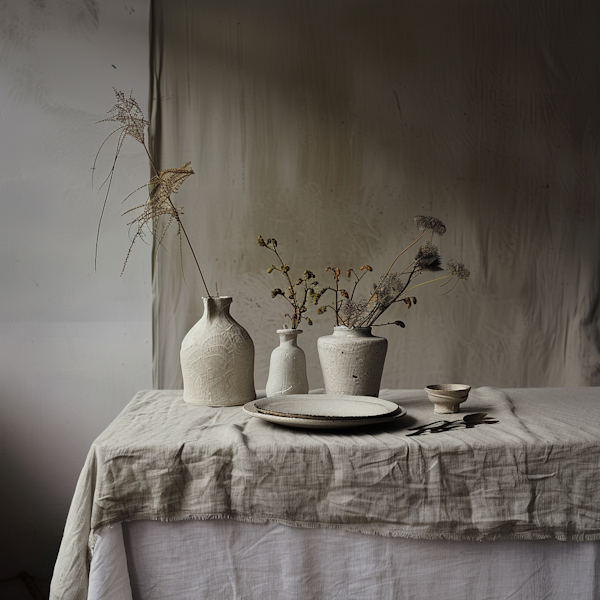 Serene Still Life with Ceramic Vases