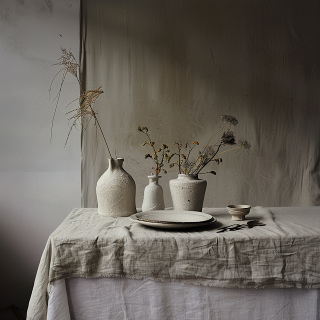 Serene Still Life with Ceramic Vases