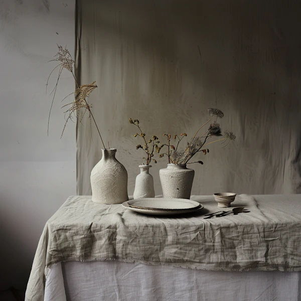 Serene Still Life with Ceramic Vases