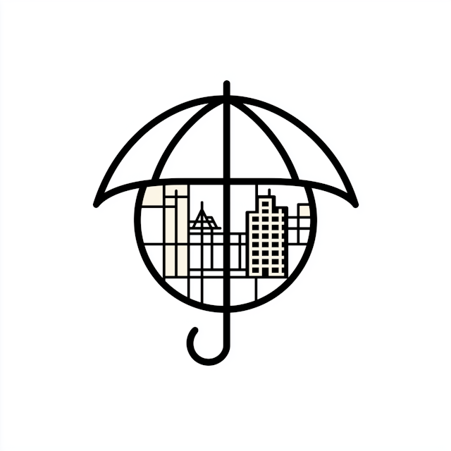 Cityscape Umbrella Illustration