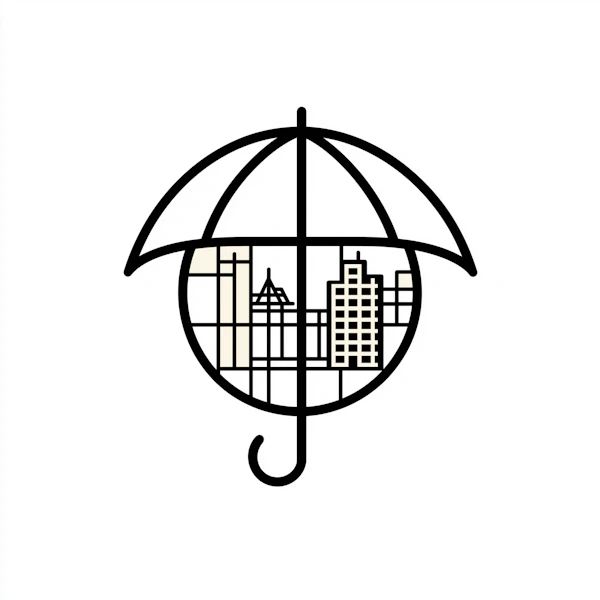 Cityscape Umbrella Illustration