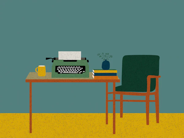 Retro Workspace Illustration