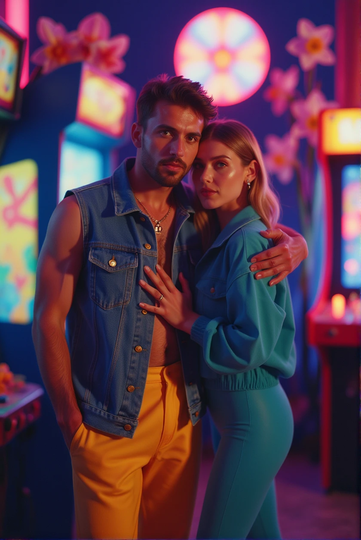 Couple in Neon Lights