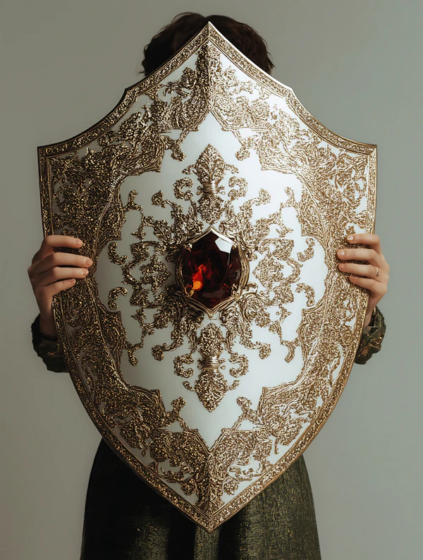 Person with Ornate Shield