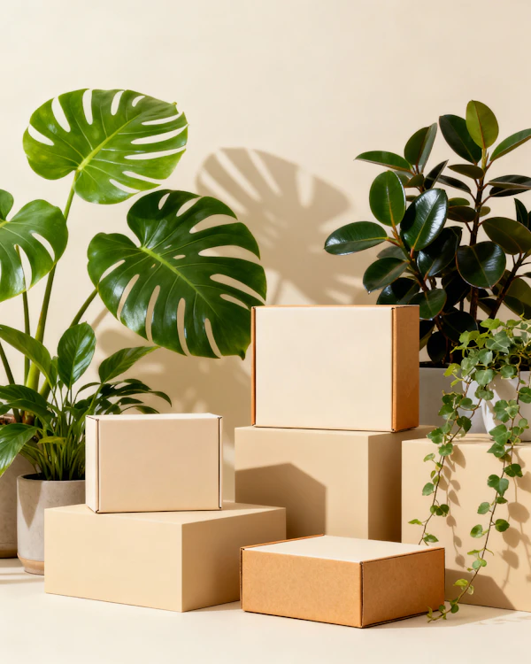 Cardboard and Greenery