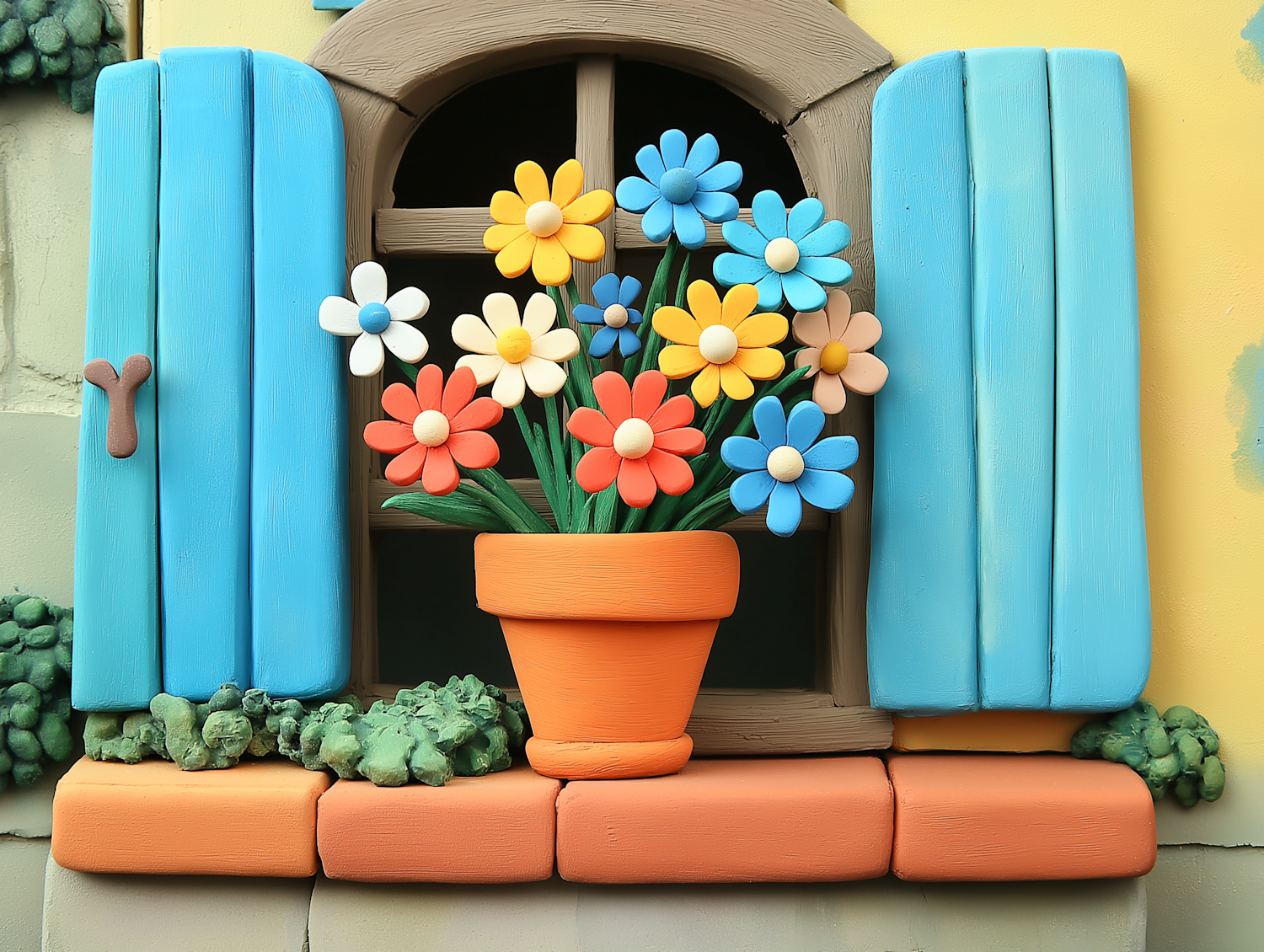 Charming Window Scene with Vibrant Flower Pot