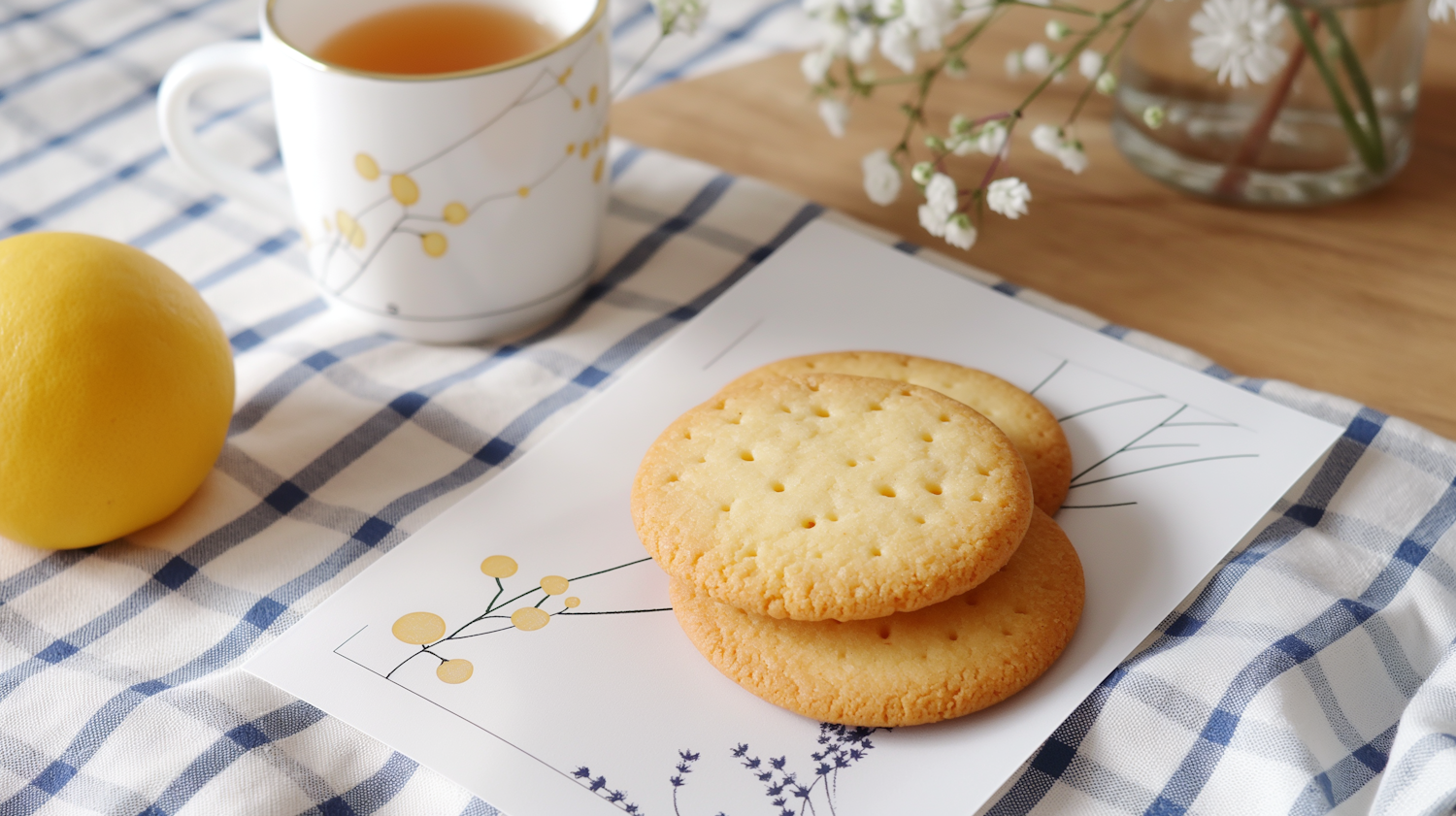 Cozy Breakfast Setting with Cookies and Tea