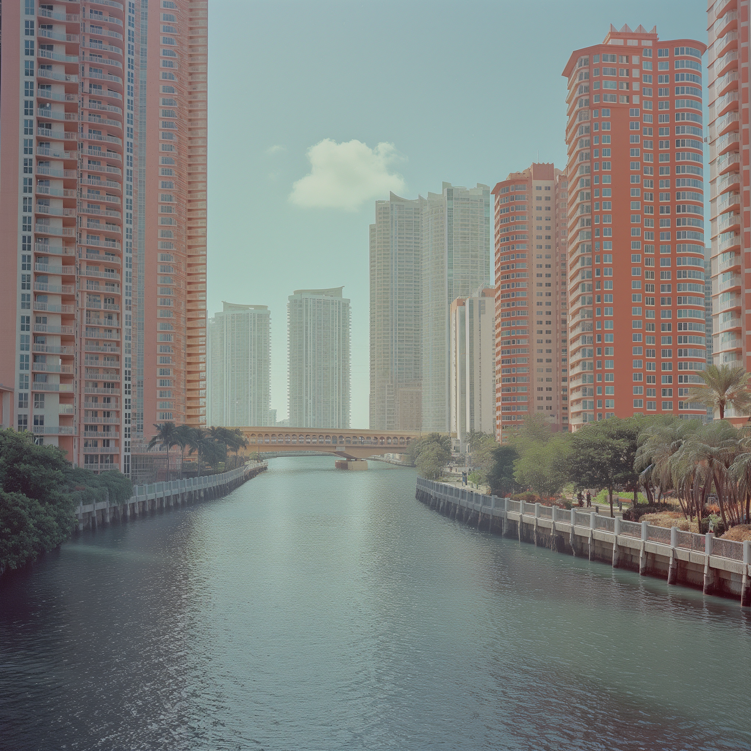 Serene Urban Cityscape with Canal