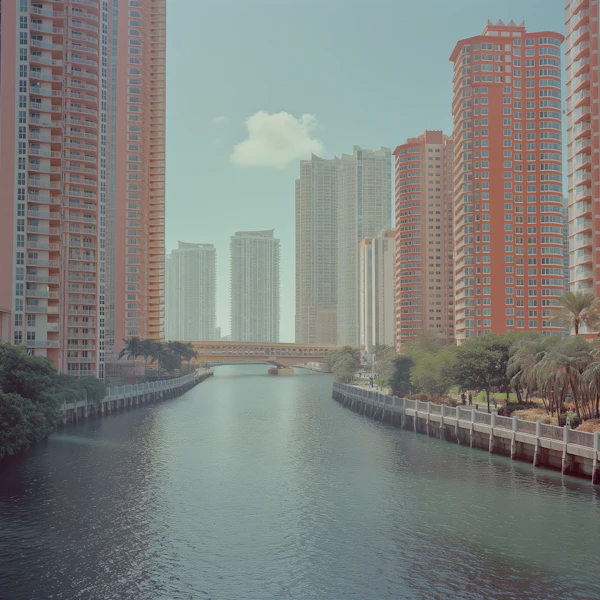 Serene Urban Cityscape with Canal