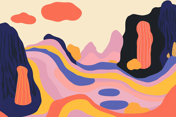 Abstract Vibrant Landscape