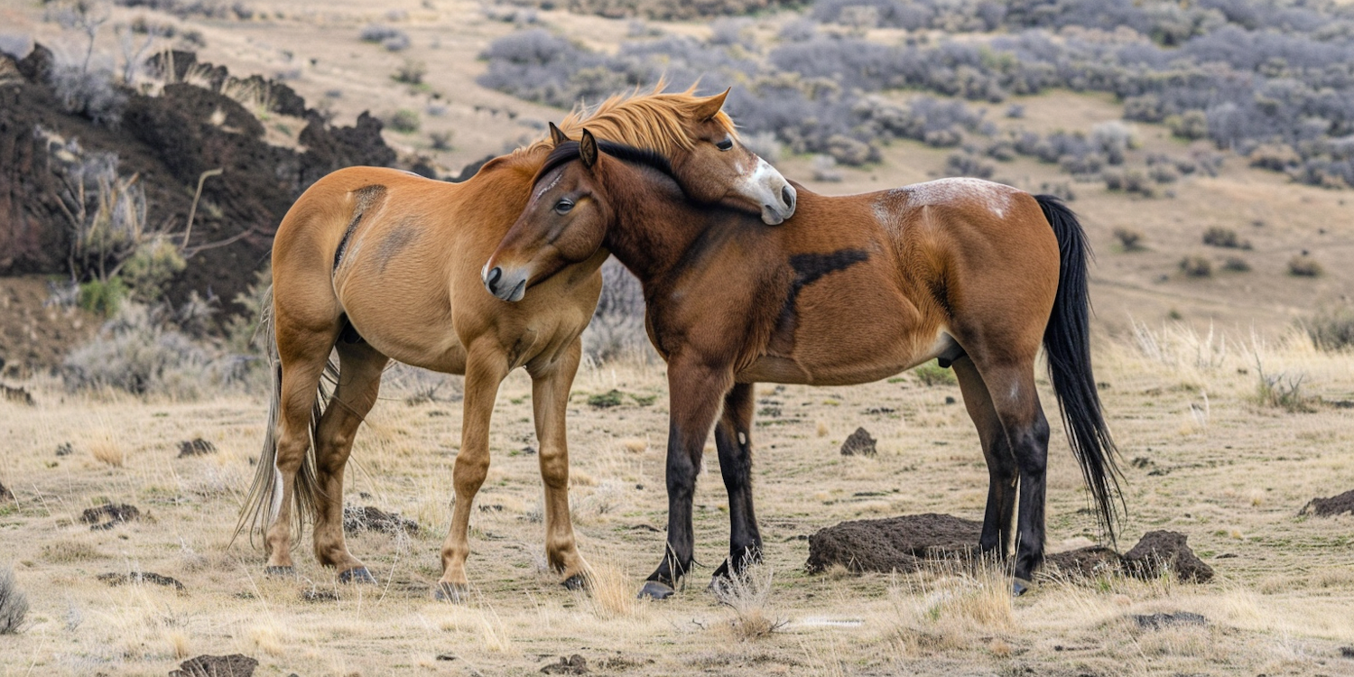 Horses in Tranquil Landscape