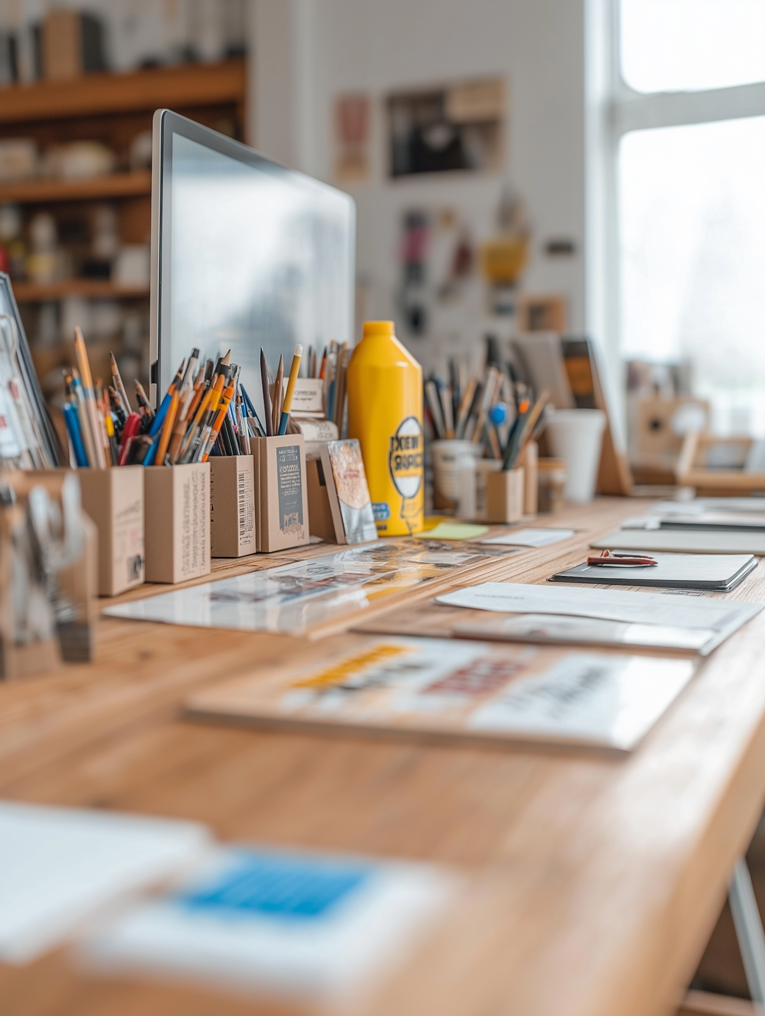 Creative Workspace with Art Supplies