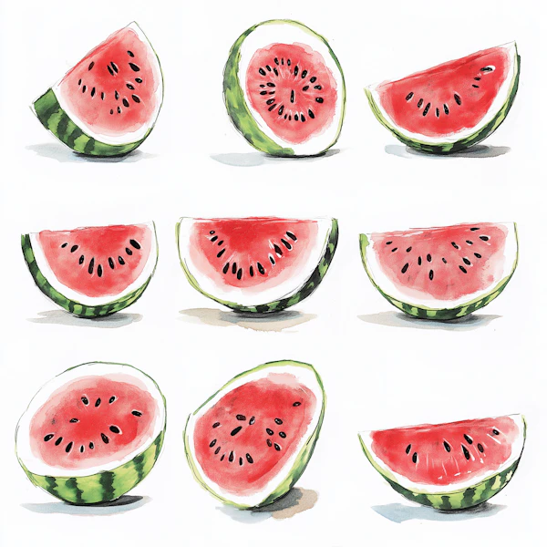 Watermelon Grid Art