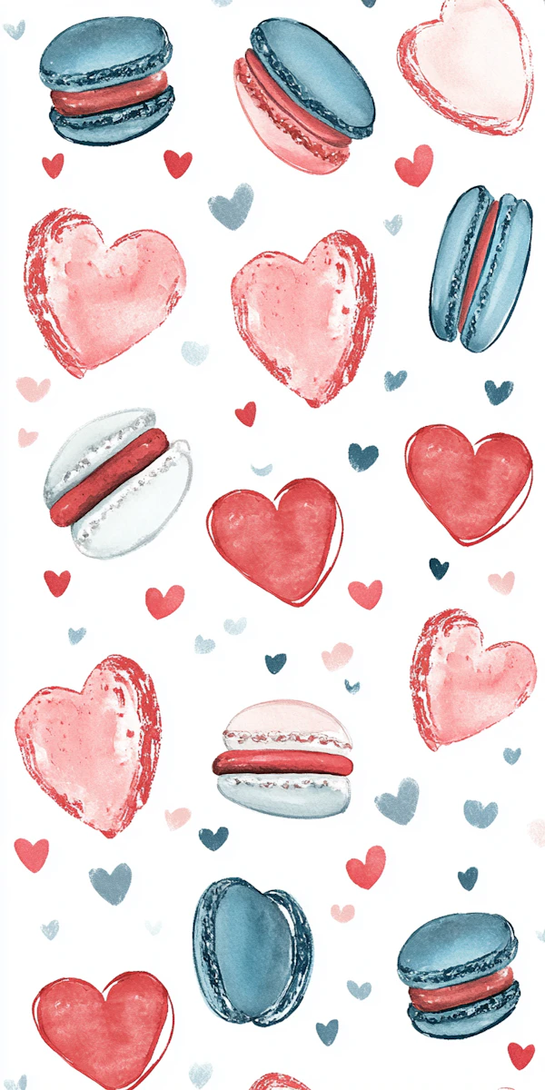 Whimsical Macarons and Hearts