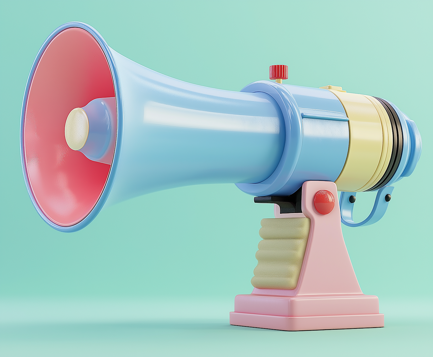 Colorful Stylized 3D Megaphone