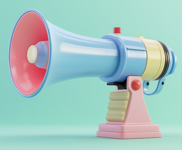 Colorful Stylized 3D Megaphone