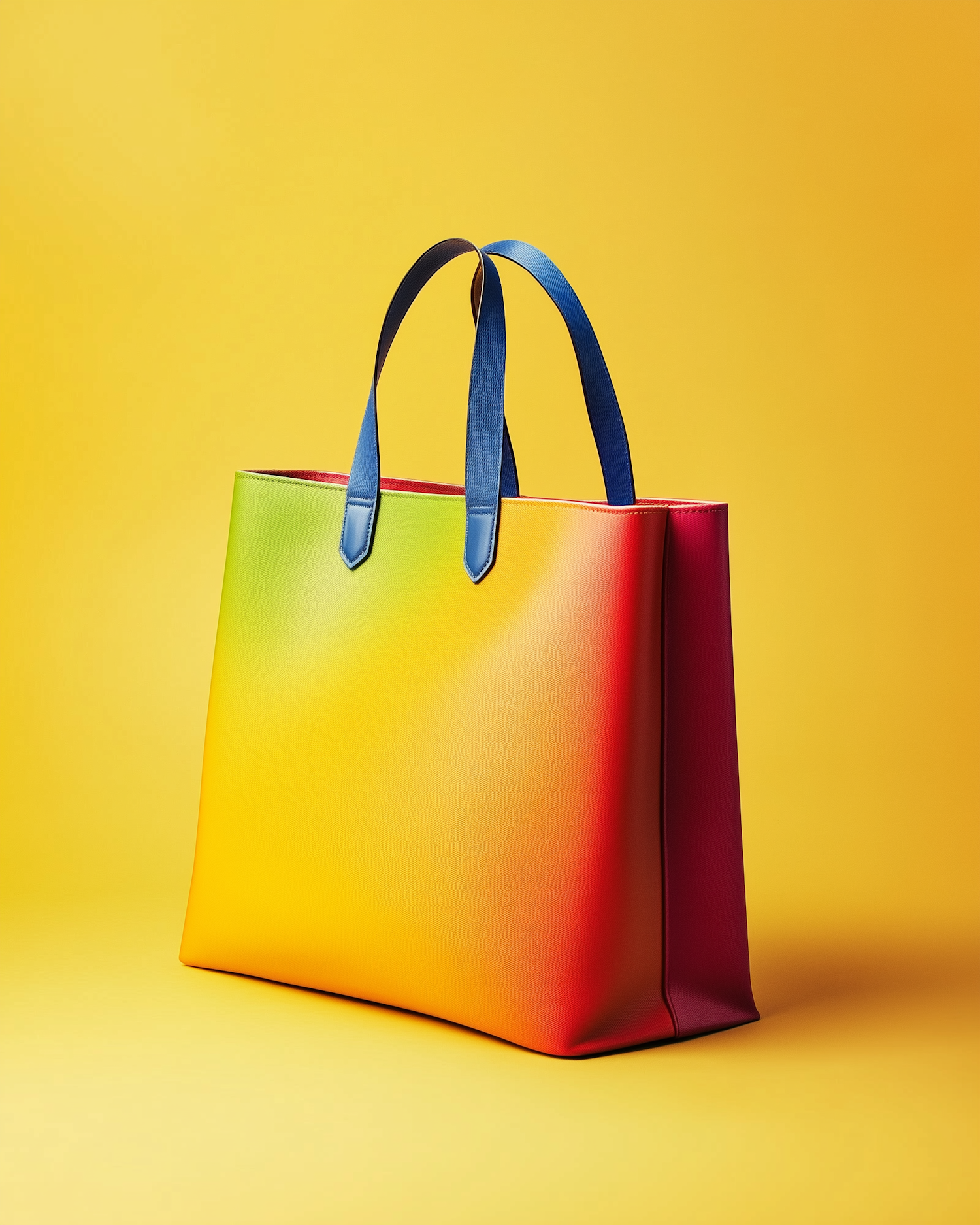 Vibrant Tote Bag on Yellow Background