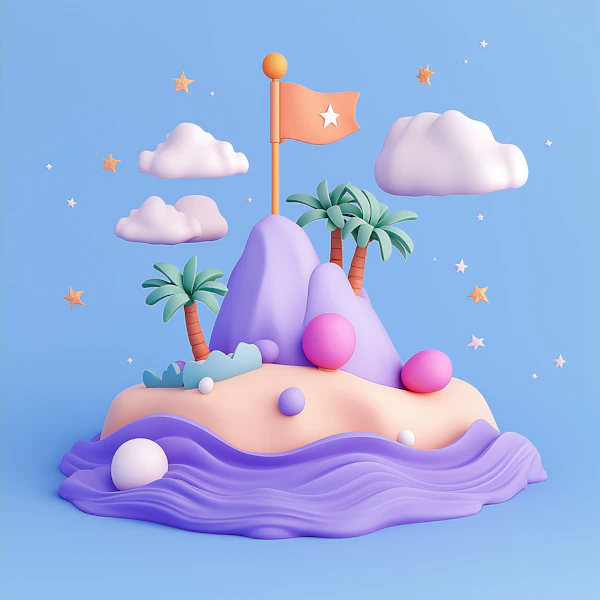 Whimsical Island Scene