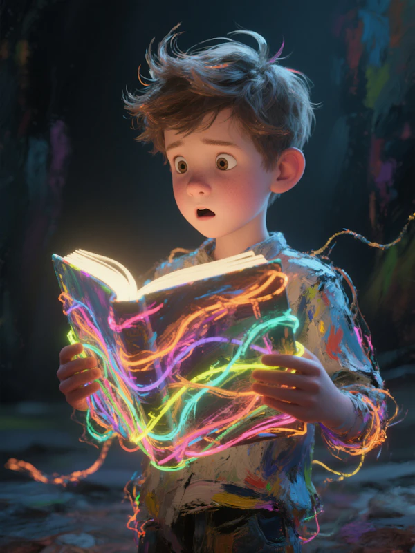 Boy with Glowing Book
