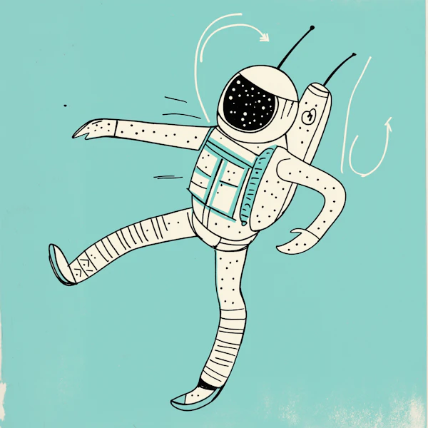Whimsical Astronaut Illustration