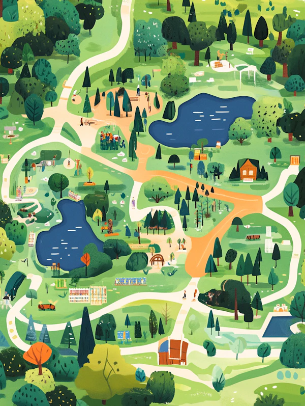Whimsical Park Scene