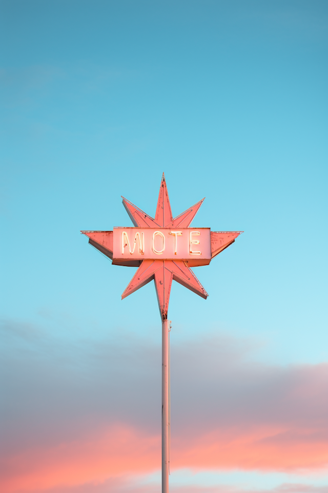 Sunset Glow Neon Star Mote Sign