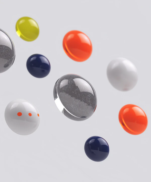Floating Glossy Spheres