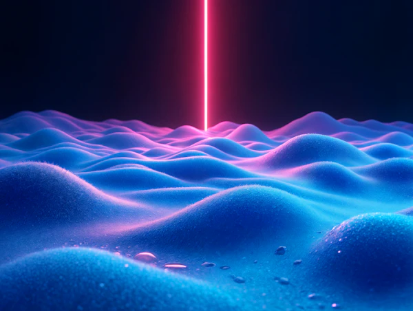 Surreal Landscape with Neon Light