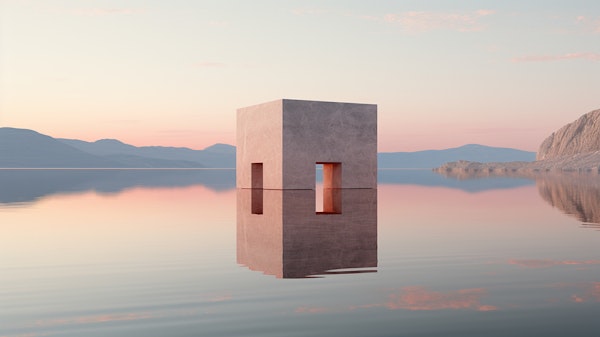 Serene Landscape with Monolith