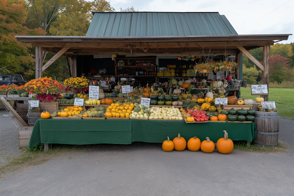 Vibrant Outdoor Market Stall