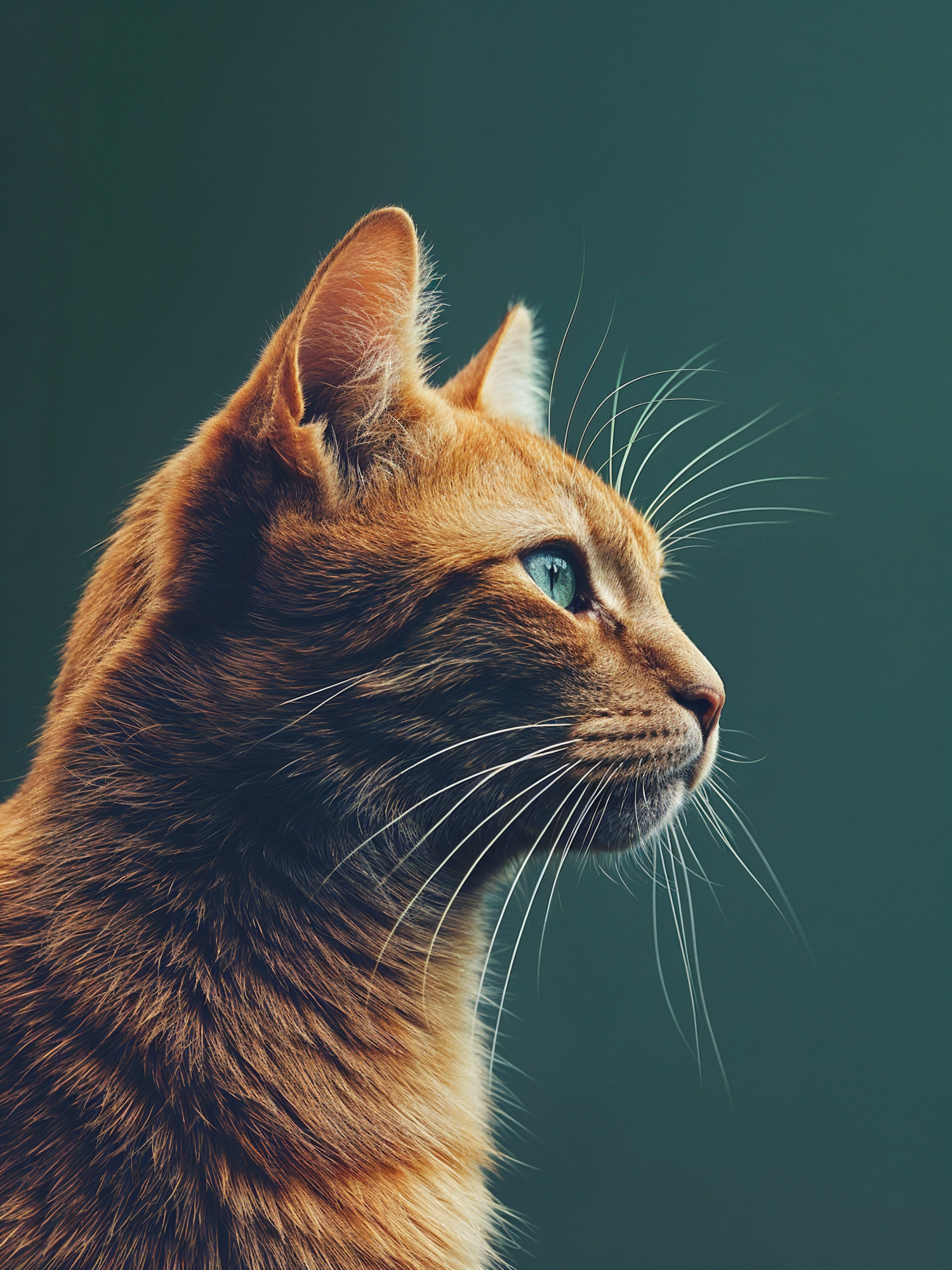 Ginger Tabby Cat with Emerald Eyes