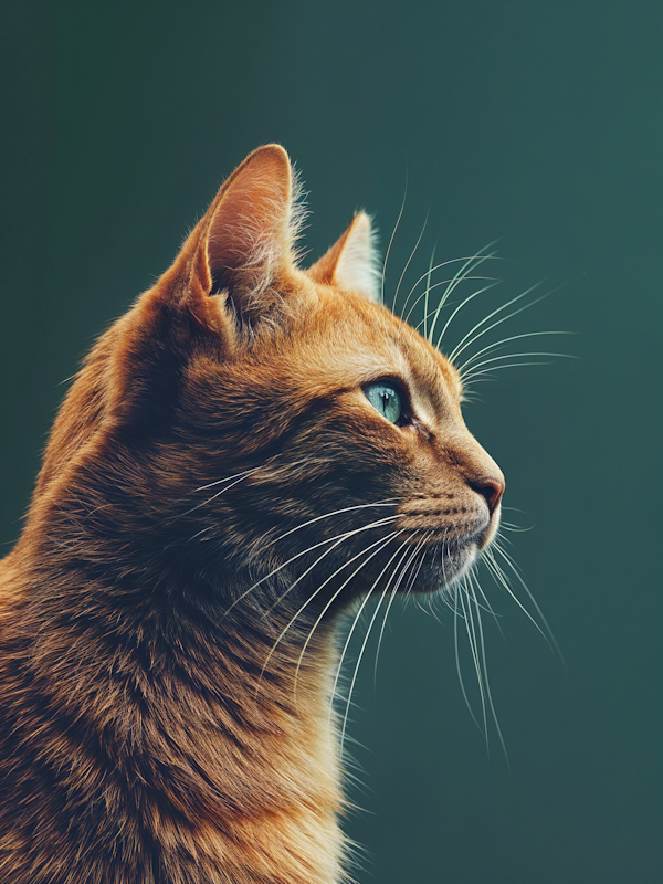 Ginger Tabby Cat with Emerald Eyes