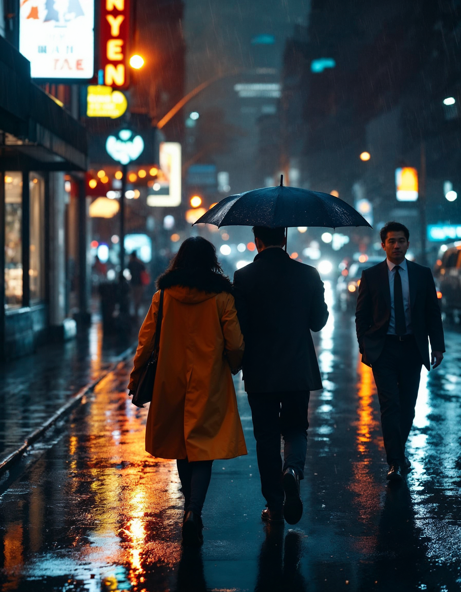 Rainy Urban Night Scene