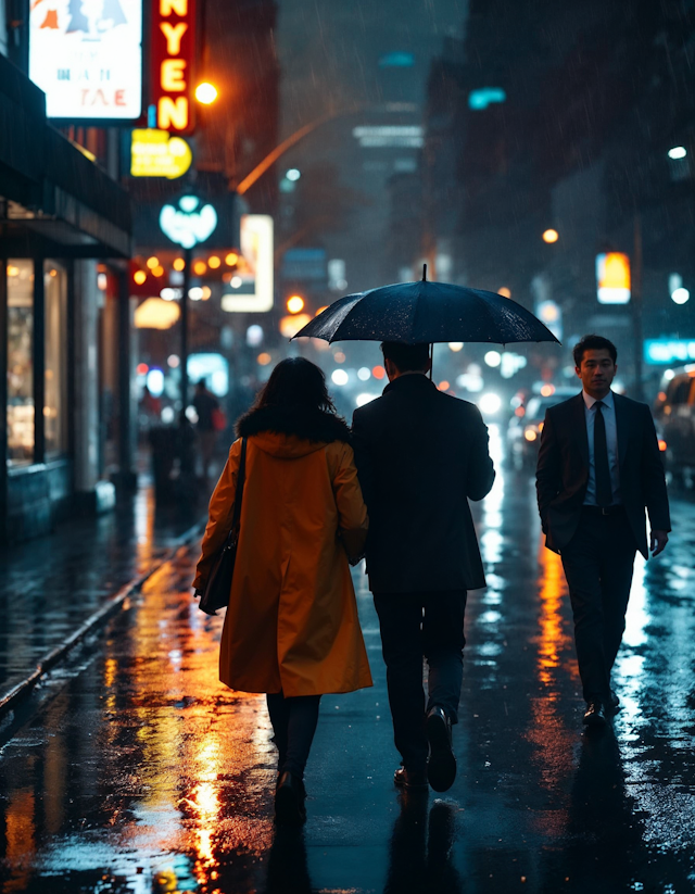 Rainy Urban Night Scene