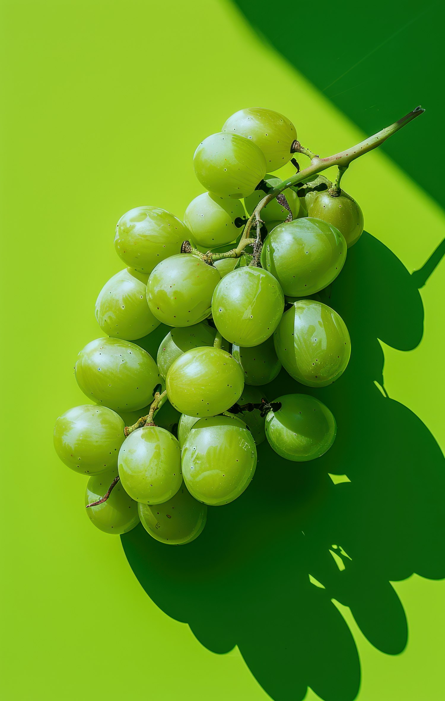 Green Grapes on Vibrant Background