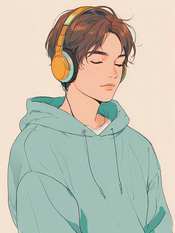 Man Listening to Music