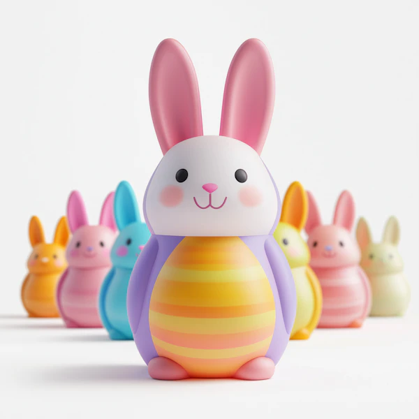 Colorful Bunny Figurines
