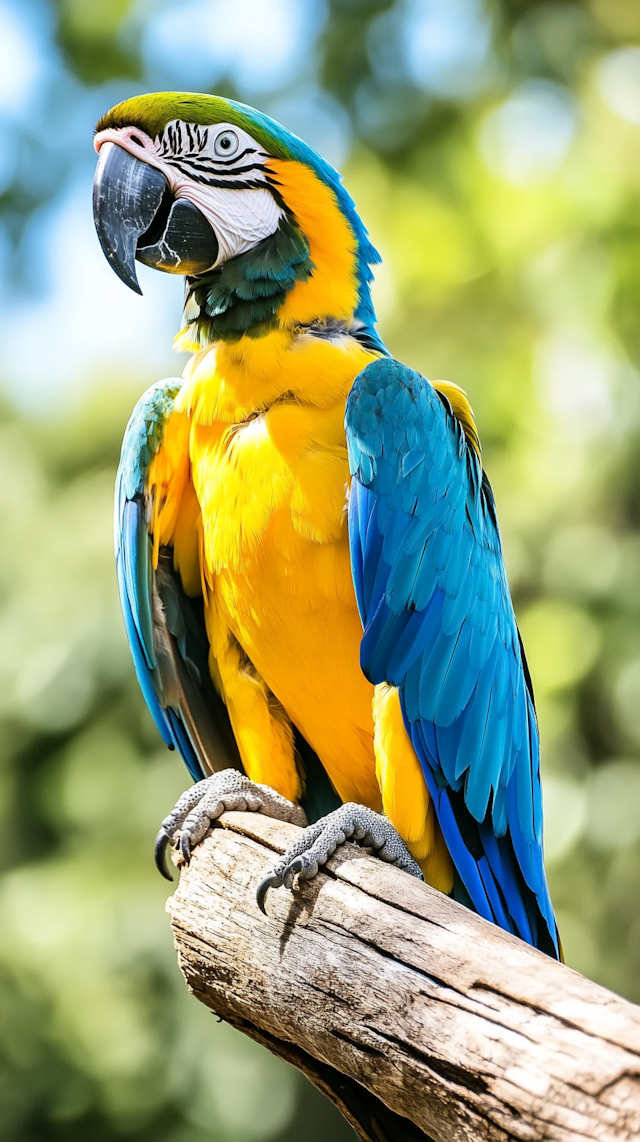 Vibrant Macaw on Branch