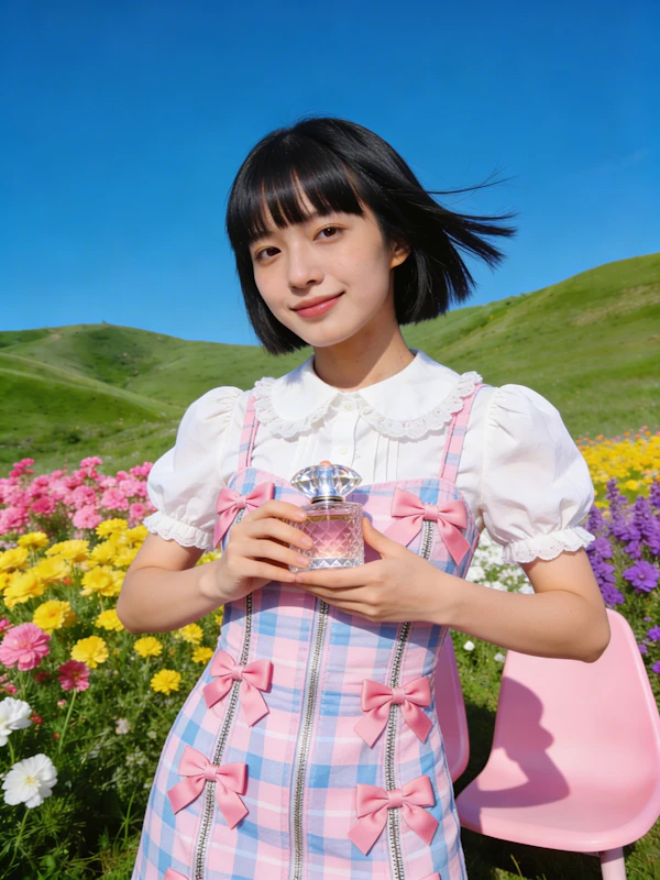 Woman in Flower Field