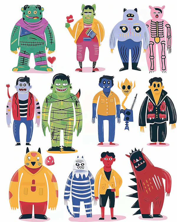 Cartoonish Monster Characters