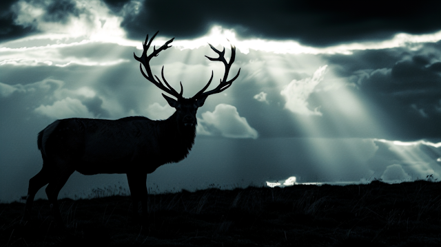 Majestic Stag in Dramatic Landscape