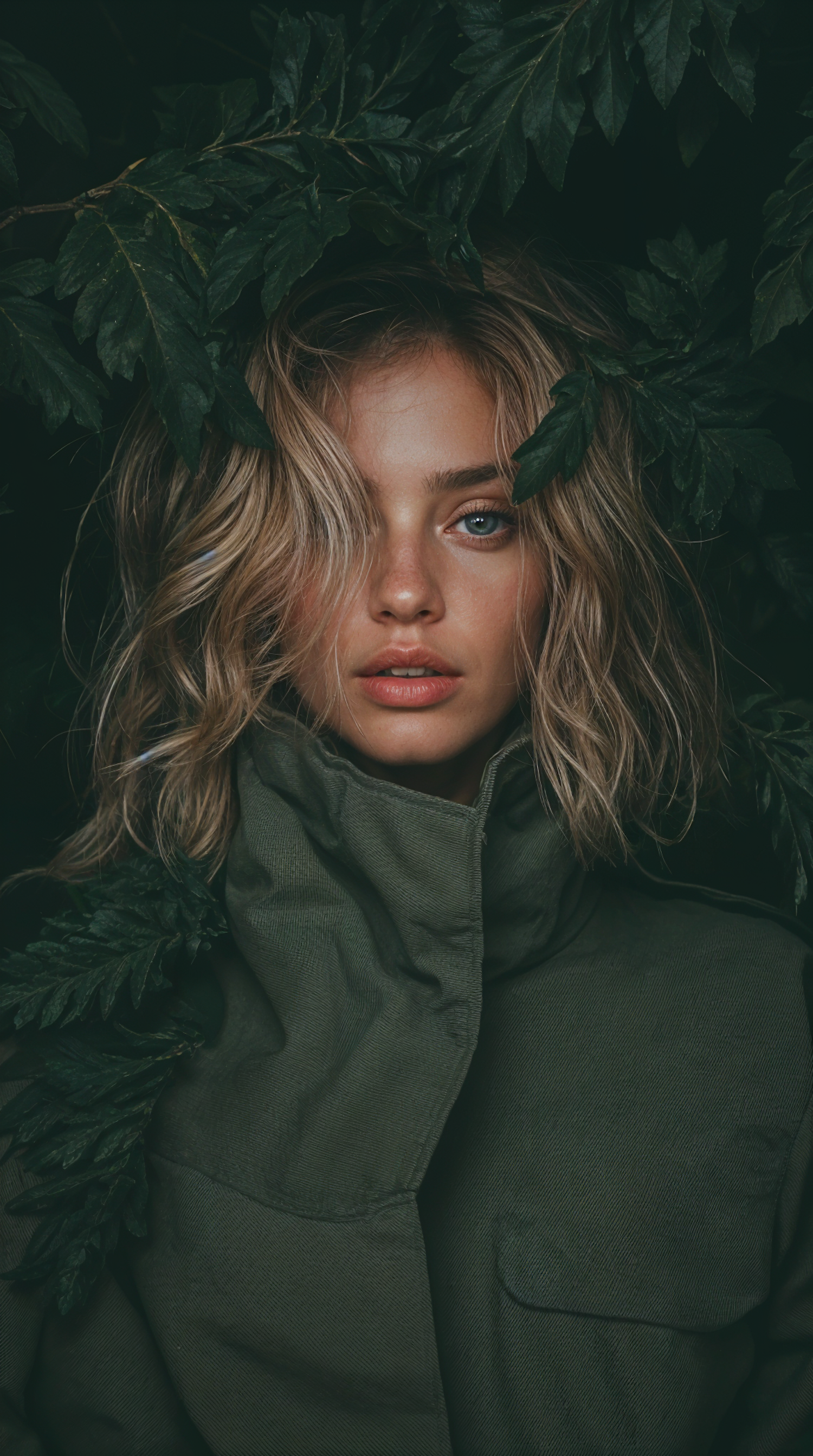 Portrait with Leaves