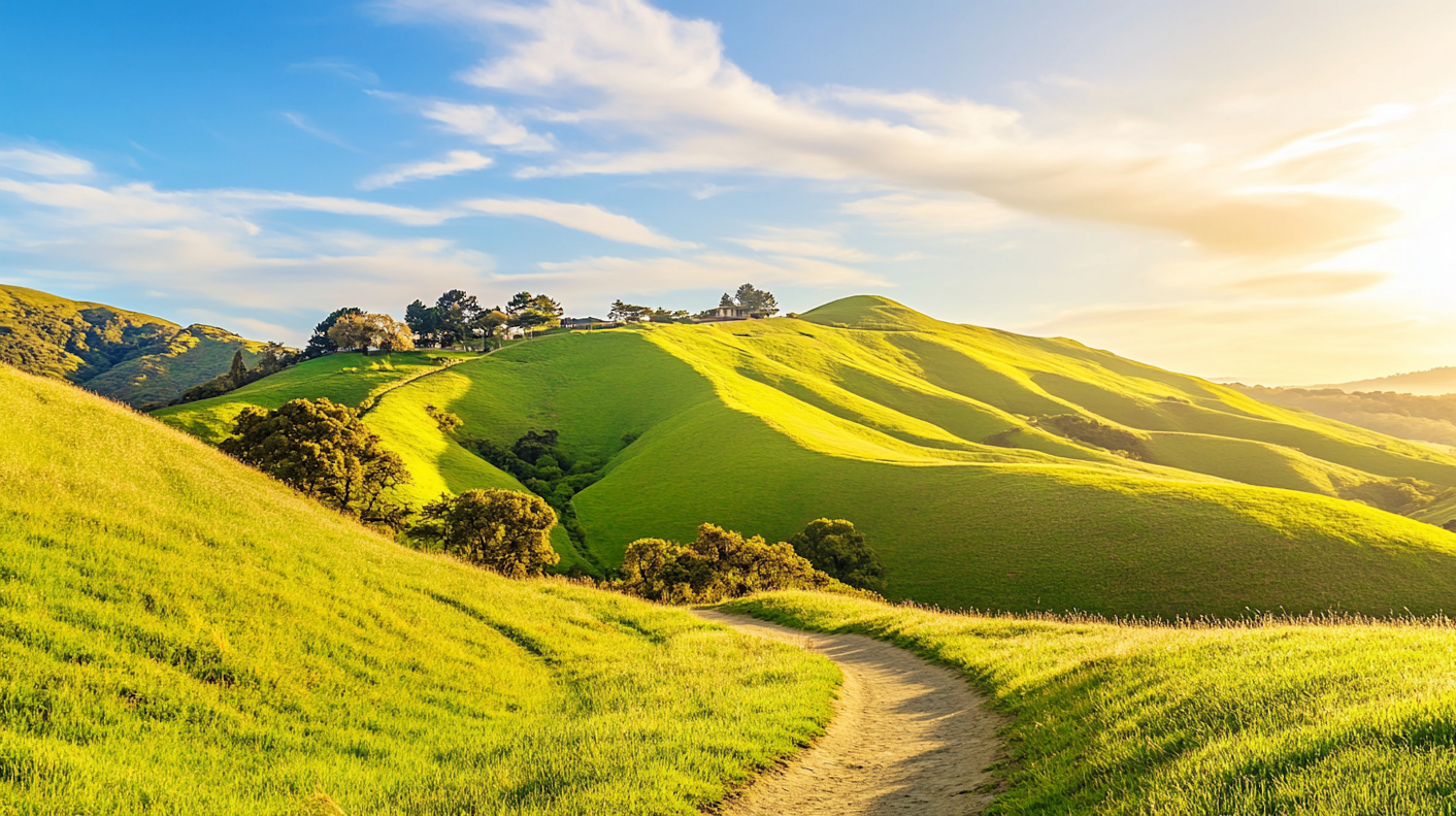 Serene Landscape of Rolling Green Hills