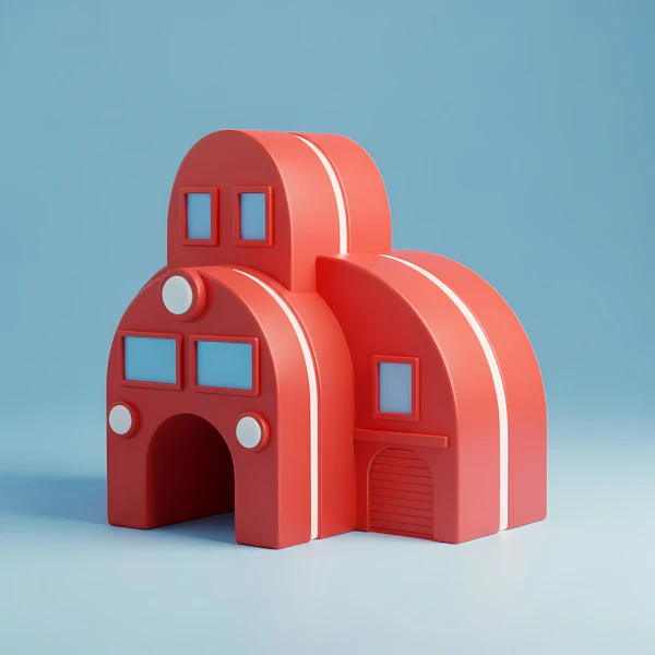 Modern Red Building